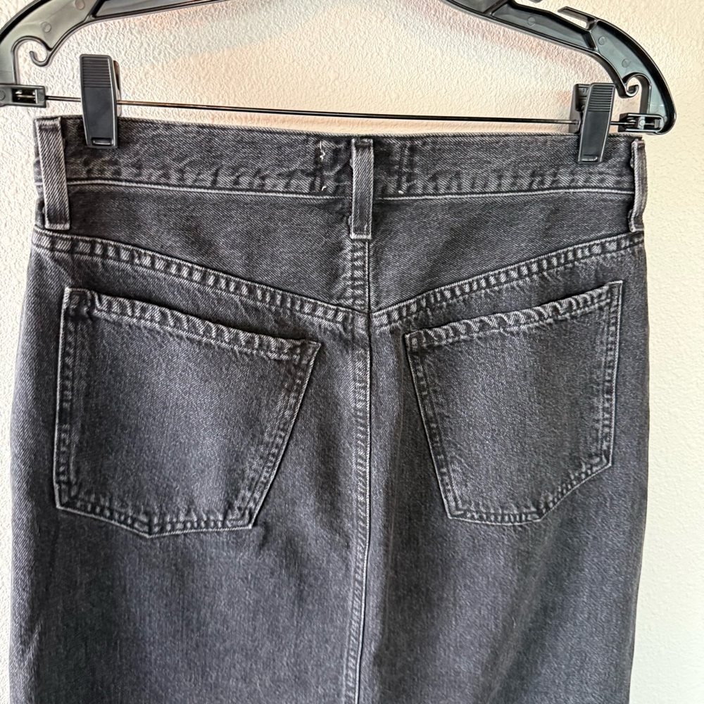 AGOLDE Leif Low Slung Jean Skirt Spider Black Denim Casual Women’s Size 25 - Picture 12 of 14